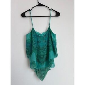 Wurl Y2K Paisley Layered Tank Top Fairycore Ren Faire Festival Ethereal Whimsy